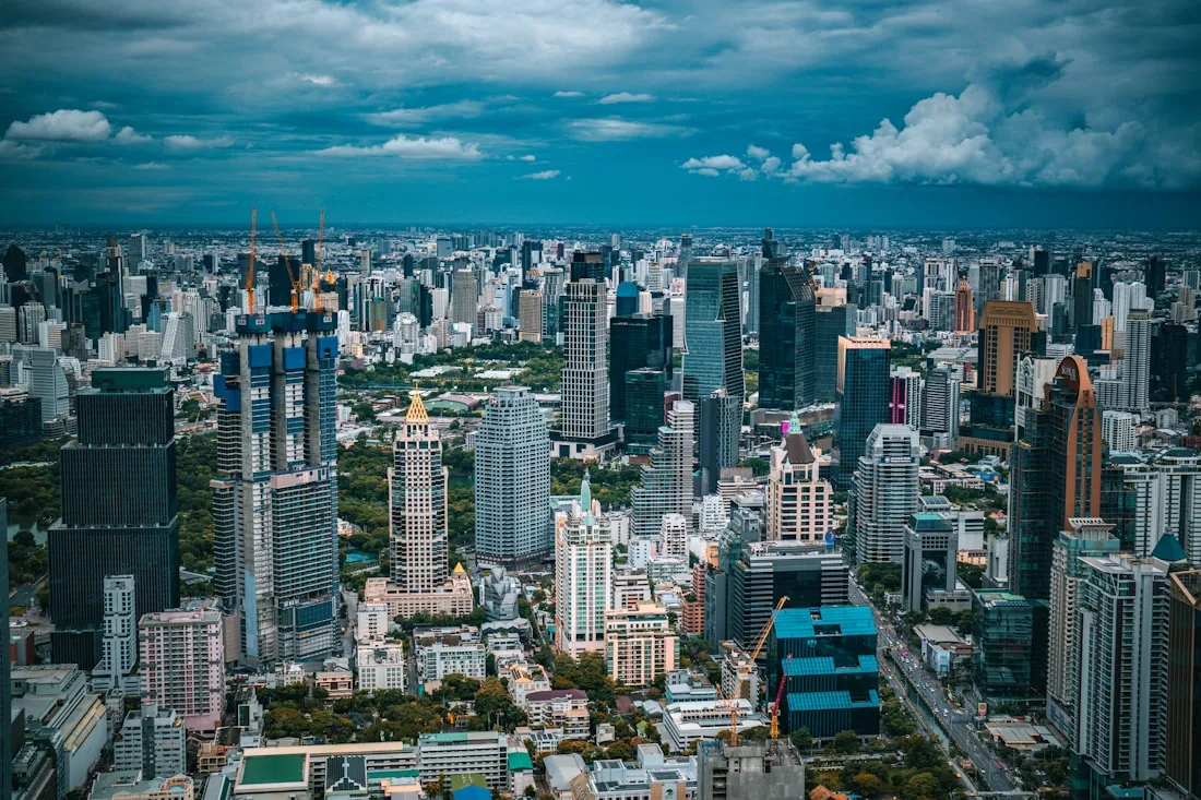Modern Bangkok skyline at dusk